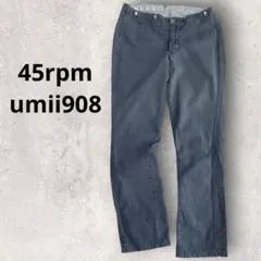 45R 45rpm umii908 コットン ストレートパンツ ブルー M