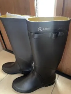 AIGLE ブラウン 長靴 バックル付き
