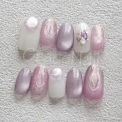 No.2265 現品販売！ネイルチップ　パープル/ピンク/マグネット