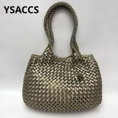 美品 イザック 編み込み レザー トートバッグ ハンドバッグ 