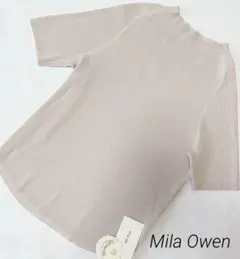 新品タグ付き【Mila Owen】ボトルネック半袖リブニット