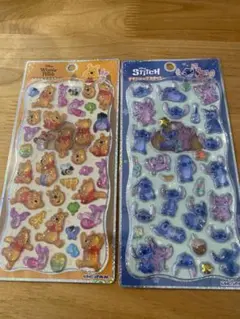 【正規品】プーさん　スティッチ　プチドロ　２枚セット
