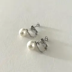 ホワイトパール クリップイヤリング