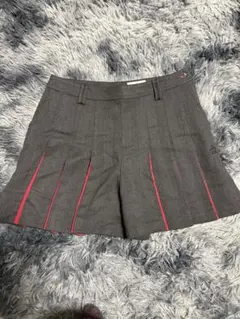 マンシングウェア　プリーツスカート　キュロット　グレー✖️レッド