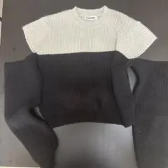 GANGWEI リブ編みオフショルダーセーター