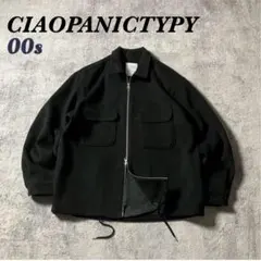 00sCIAOPANICウールライクジップジャケットブラックダブルジップ黒
