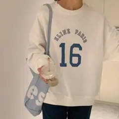 新品　ナンバリング スウェット プルオーバー　トレーナー　ホワイト