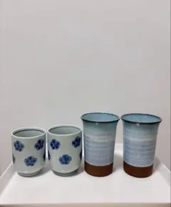 湯飲み　ペアカップ　夫婦湯呑4個セット