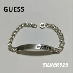 GUESS ゲス　チェーンブレスレット　ロゴプレート　シルバー925