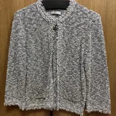 【値下げ】セオリーリュクス 定価5万 ツイード ノーカラー　ジャケット 日本製 Theory luxe - theory luxe 22AW 完売 ツイード ノーカラー