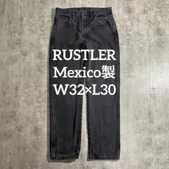 古着RUSTLER（ラスラー）ブラック ストレートデニム32×30メキシコ製