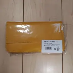 ​【新品・牛革】小銭スッキリ長財布 イエロー ラウンドファスナー大容量のサムネイル