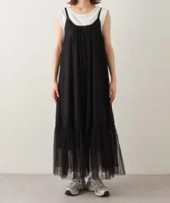 CIAOPANIC TYPY【インナー付き】チュールキャミワンピース　ブラックのサムネイル