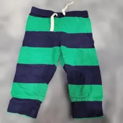 baby GAP 緑と紺のストライプパンツ 6-12ヶ月 70cm程度