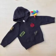 最終値下❣️美品✨babyGAPベビーギャップ♡ワッペン綿ニット♡パーカー80✨