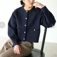 本日限定！【美品】グリーンレーベルリラクシング フォルム カーディガン 金ボタン
