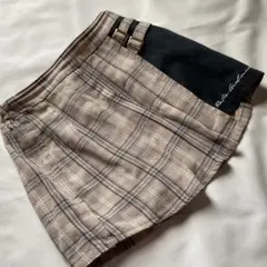 ♥︎ RETRO GIRL ベージュ系チェックショートスカート ♥︎