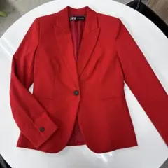 ZARA レッド シングルボタンジャケット EUR 36