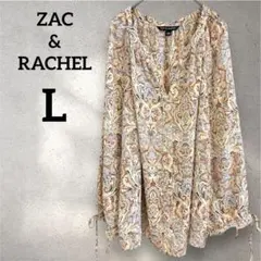 美品✨ZAC & RACHEL 【L】ペイズリー柄　長袖　シャツ　ブラウス
