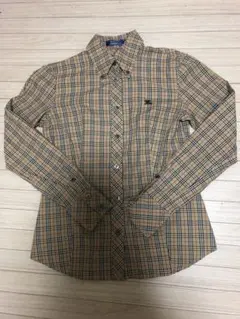 バーバリーブルーレーベル　チェック　シャツ　ノバチェック　ロゴ刺繍　M