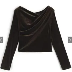 grl ベロアドレープトップス[dk1551] ブラウン