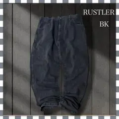 6870/RUSTLERラスラー ストレートブラックデニムジーンズ42x30のサムネイル