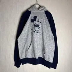 80s Disney vintage ミッキーマウス プリントパーカー M 古着