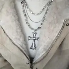 クロスペンダントネックレス シルバー