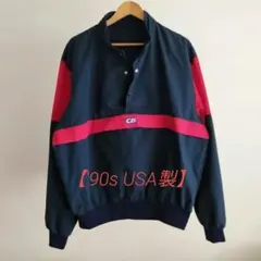 【USA製】CB Sports 90s ハーフスナップ ナイロンプルオーバー