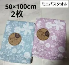 3重ミニガーゼバスタオル 約50×100cm 2枚セット【新品】のサムネイル