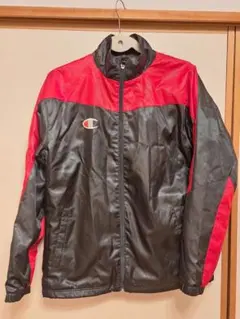 Champion ナイロンジャケット 黒/赤