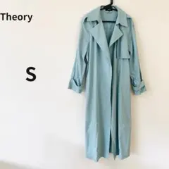 【Theory】シルク混 ロングトレンチコート Pサイズ ライトブルーのサムネイル