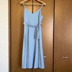 レディース　春ワンピース キャミワンピ　水色　春服