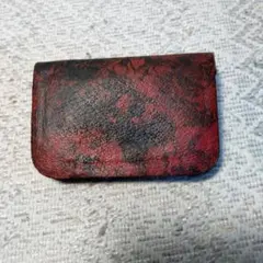レザー コインケース レッド ブラック