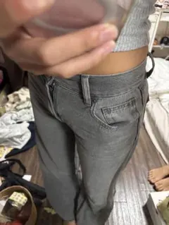 Uniqlo gray wide legged jean