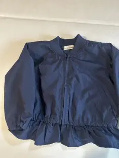 ブランシェス　ネイビー フリル裾 ジップアップジャケット