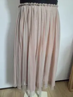 リバーシブルスカート　シフォンスカート　ピンク プリーツスカート