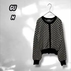 【ジーユー】ジャカードカーディガン ミニダイヤ 羽織 上品 冷房対策 M