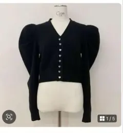 試着のみ 極美品 大人気 cygne(シーニュ)ポワンカーディガン グリーン0 岸本セシルさん着用】クルーネックフェザーカーディガン | N