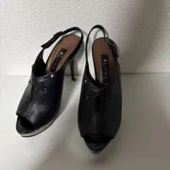 DIANA サンダル　オープントゥー　ピンヒール　24 黒