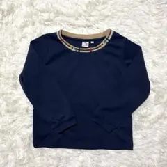 【美品】Arnold Palmer ロゴ刺繍長袖トップス 125 ネイビー