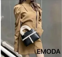 EMODA ビッグカラーシャツワンピース　ブラウン