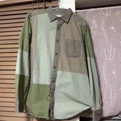 AUTHENTIC WEAR パッチワーク長袖シャツ