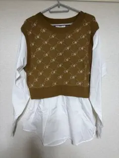 WEGO レイヤード風 ニット ブラウス