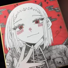 オリジナル　手描きイラスト　アナログ　色紙