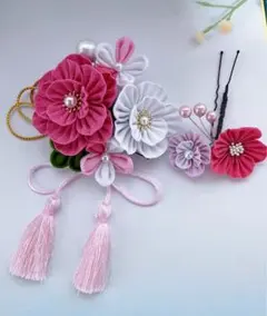 つまみ細工髪飾り 七五三　成人式 和装　卒業式 前撮りお祭り着物　お正月 お祭り