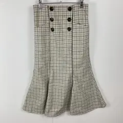 美品 GRL グレイル ツイードレザーパイピングマーメイドスカート tu434