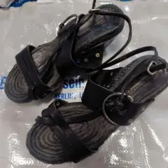 Used☆RABOKIGOSHI works サンダル ブラック 24.5cmのサムネイル