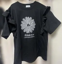 花柄プリント フリル袖 Tシャツ 3Lのサムネイル