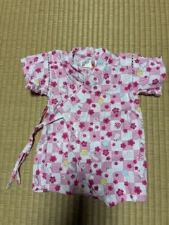 ピンク　桜　うさぎ　甚平 サイズ70